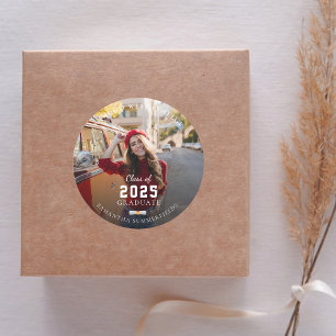 Adesivo Graduado 2026 Festa de Formatura Foto Vermelha