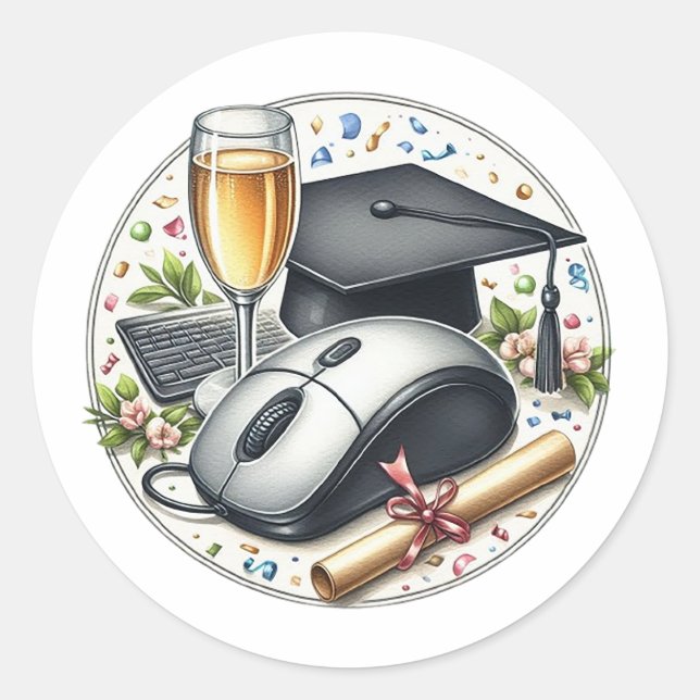 Adesivo Graduado em Ciência da Computação e Tecnologia da  (Frente)
