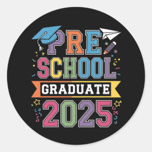 Adesivo Graduado na Pré-Escola 2025 Graduação Pré K Escola