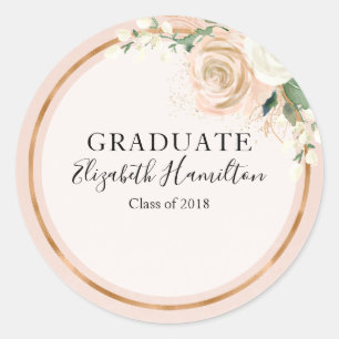 Adesivo Graduate Blush & Dourado Rosa Moderno Chic Floral