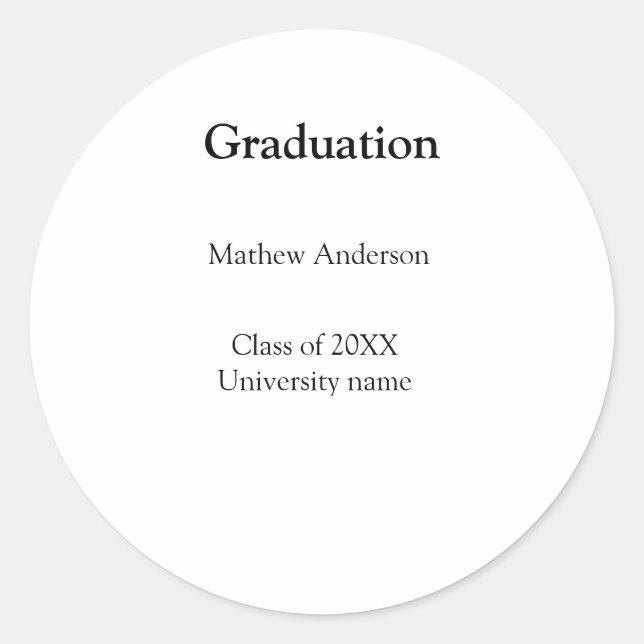Adesivo Graduation name class of 20XX university name simp (Frente)