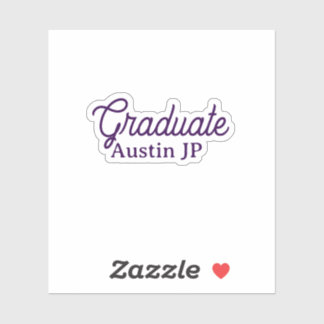 Adesivo Graduation name purple simple minimal stylish call