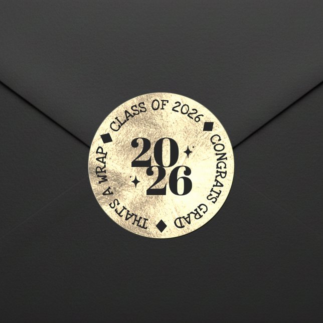 Adesivo Graduation Party Class Of Congrats Grad Gold (Graduation Party Class Of Congrats Grad Gold Classic Round Sticker
)