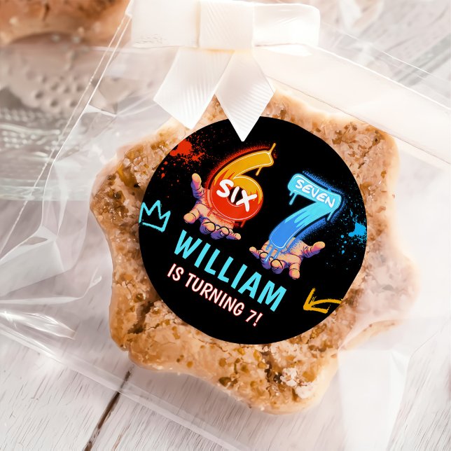 Adesivo Graffiti 6 7 Meme Trend Six Seven Birthday Party (Criador carregado)