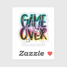 Adesivo Graffiti de joystick de game over gamer