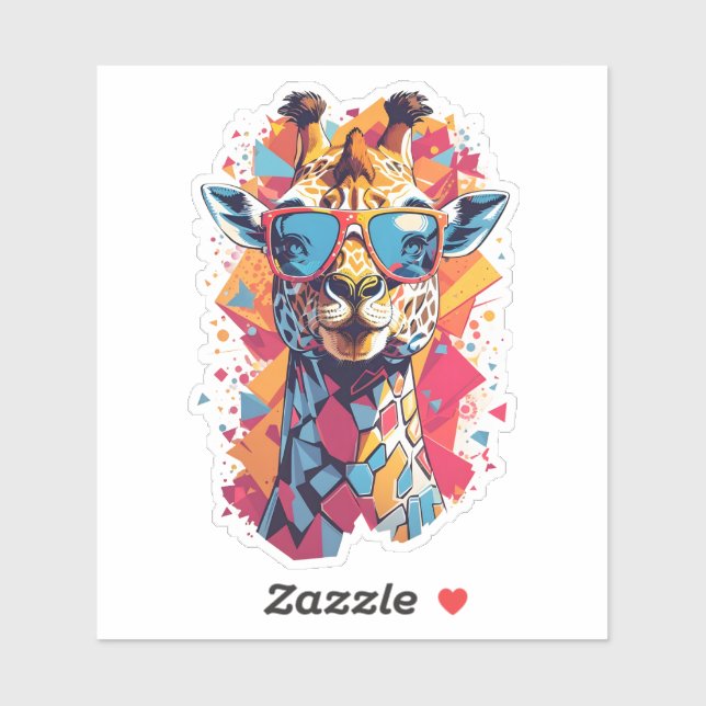 Adesivo Graffiti Style Giraffe Portrait-58567 (Folha)