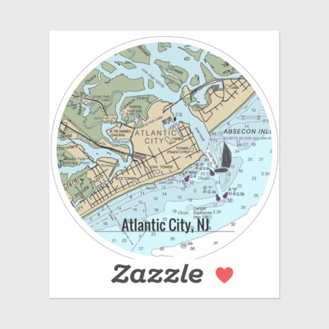 Adesivo Gráfico Atlantic City New Jersey (Folha)