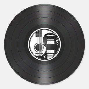 Adesivo Gráfico branco e preto do vinil das guitarra de