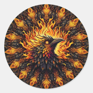Adesivo Gráfico Circular Phoenix Flaming