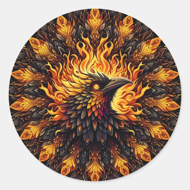 Adesivo Gráfico Circular Phoenix Flaming (Frente)