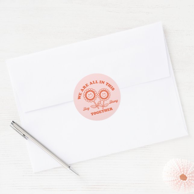 Adesivo Gráfico da Flor Retro Feliz (Envelope)