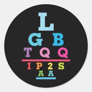 Adesivo Gráfico de Acuidade Visual Orgulho Gay LGBTQQIP2SA