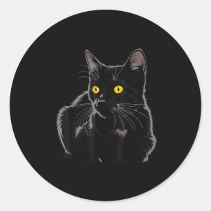 Adesivo Gráfico de Arte de Gato Preto com Olhos Amarelos L