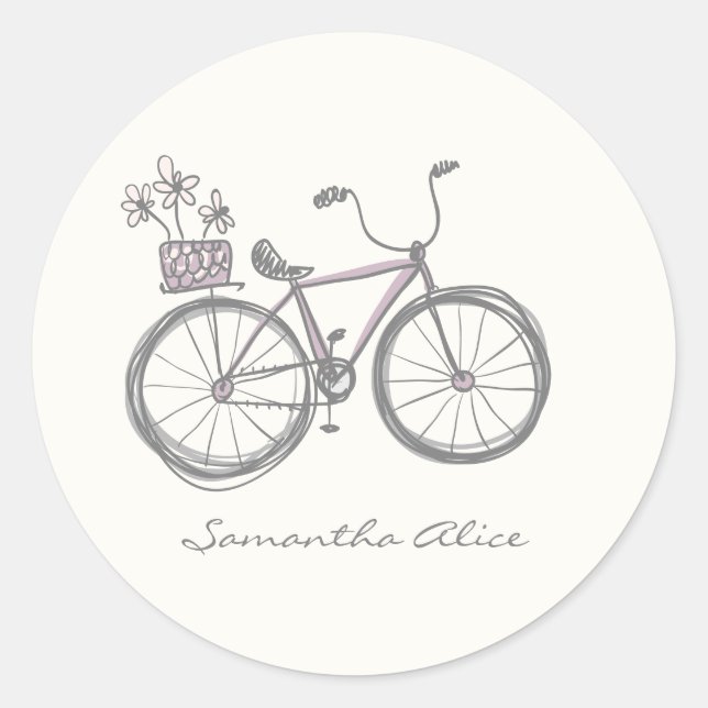 Adesivo Gráfico de Bicicletas Whimsical Ilustração de Cinz (Frente)