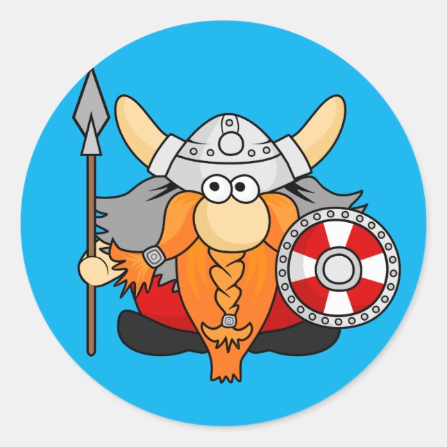 Adesivo Gráfico de Cartoons de Viking Engraçado Bonito (Frente)