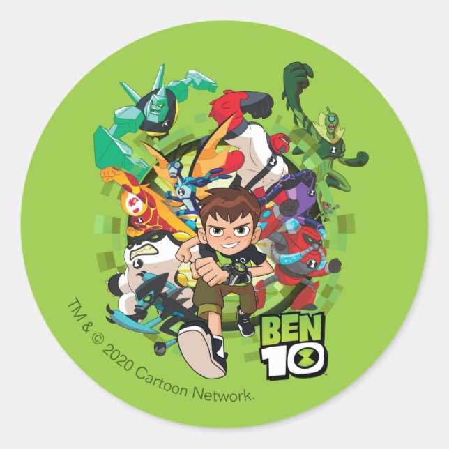 Adesivo Gráfico de Corrente de Alienígena Ben 10 (Frente)