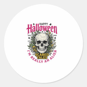 Adesivo Gráfico de Crânio Alien de Halloween Vintage para 