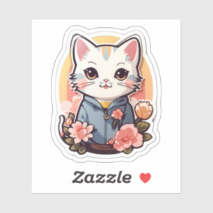 Adesivo Gráfico de Gatos Kawaii Cute