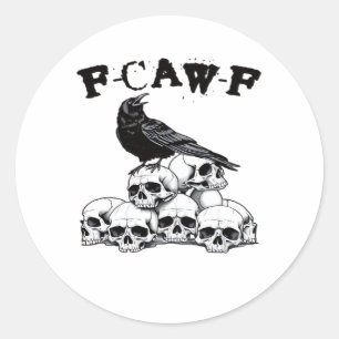 Adesivo Gráfico de Halloween Caveira de Corvo Gótico F Cro