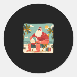 Adesivo Gráfico de Natal engraçado com Papai Noel na praia