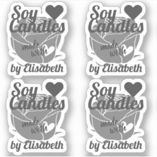 Adesivo Gráfico de Rosa de Cinza Chic feito com velas de s