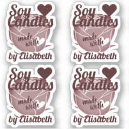 Adesivo Gráfico de Rosa vermelha Escura Feito com Velas de