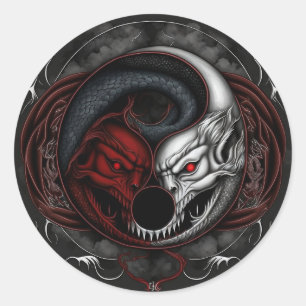 Adesivo Gráfico Demon Wolf Yin Yang