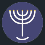 Adesivo Gráfico Dourado do Marinho Branco Moderno Menorah<br><div class="desc">Hebraico Menorah Sticker. Marinho,  Branco,  Dourado. Transferível e personalizável.</div>