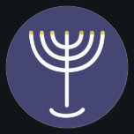 Adesivo Gráfico Dourado do Marinho Branco Moderno Menorah<br><div class="desc">Hebraico Menorah Sticker. Marinho,  Branco,  Dourado. Transferível e personalizável.</div>