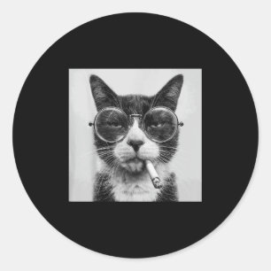 Adesivo Gráfico Engraçado Gato Fumando Adulto Engraçado _1