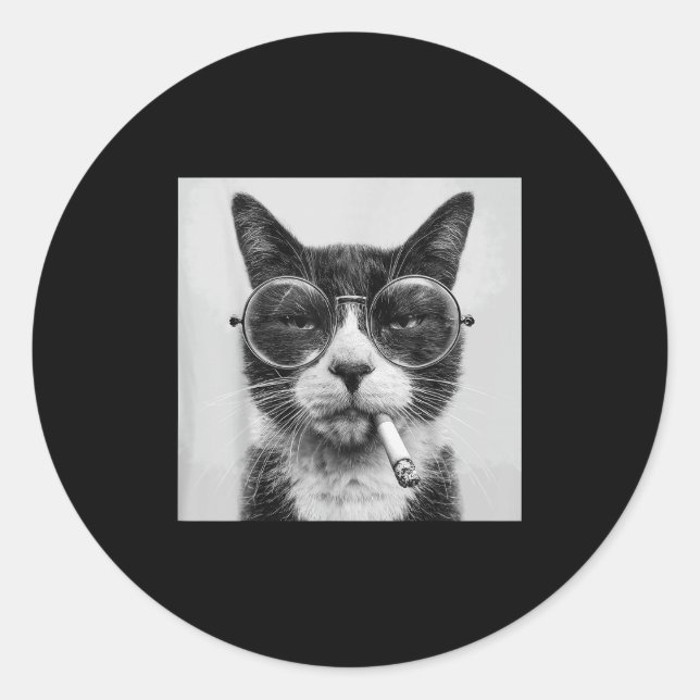 Adesivo Gráfico Engraçado Gato Fumando Adulto Engraçado _1 (Frente)