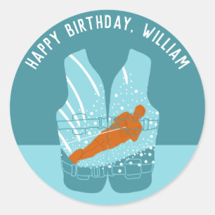 Adesivo Gráfico Personalizado de Jaqueta de Vida do Esqui 