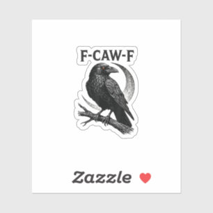 Adesivo Gráfico Retro de Corvo F-Caw-F Engraçado