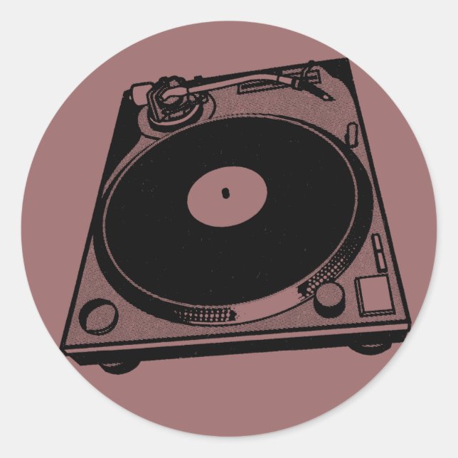 Adesivo Gráfico Retro Turntable a Preto (Frente)