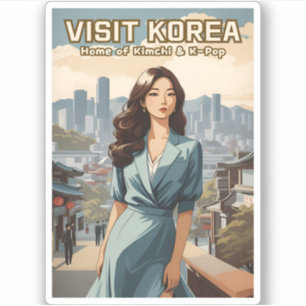Adesivo Gráfico Retroativo do KPop para a Viagens vintage