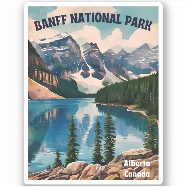 Adesivo Gráfico Retroativo do Parque Nacional do Banff da  (Frente)