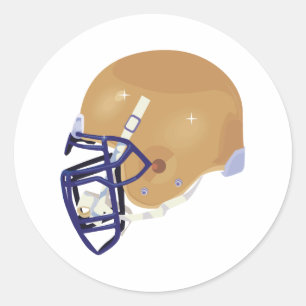 Adesivo gráfico vetorial do capacete de ouro e futebol az