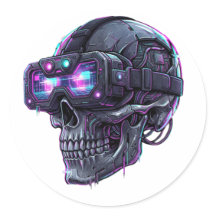 Gráficos de Caveira Gamer VR Neon Cyberpunk