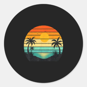 Adesivo gráficos de design de coqueiros pôr do sol retrô