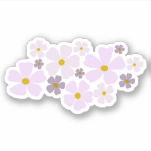 Adesivo Gráficos de Flores Rosa e Roxo