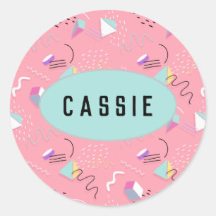 Adesivo Gráficos de retorno de imagem rosa divertido 1990s