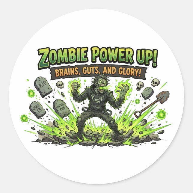 Adesivo Gráficos de Zumbi com Poder de Jogo (Frente)