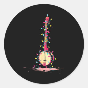 Adesivo Gráficos engraçados de Natal com banjo para amante