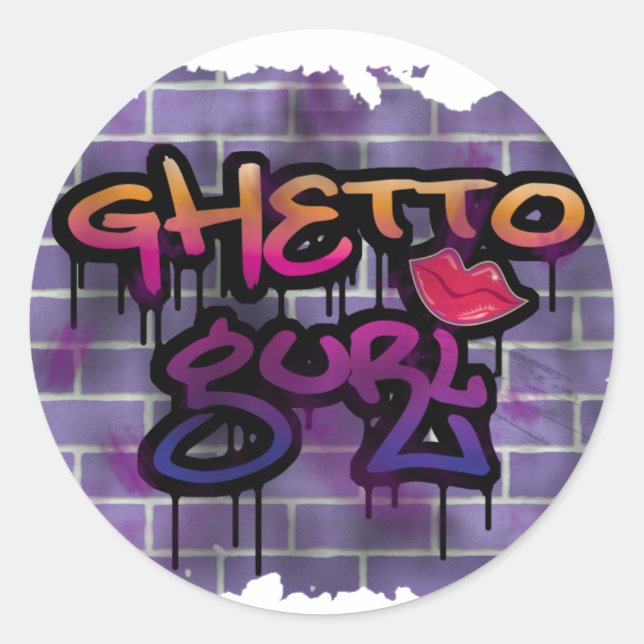 Adesivo grafite de garota da favela (Frente)