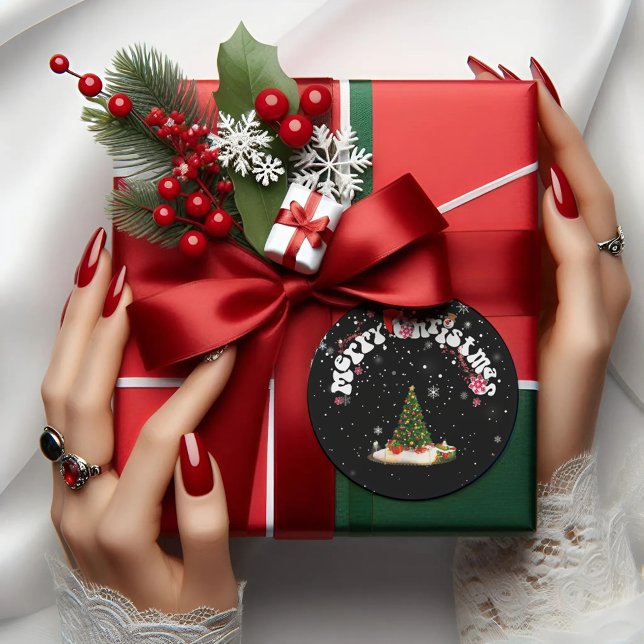 Adesivo Grafite Moderno Preto Feliz Natal (Criador carregado)