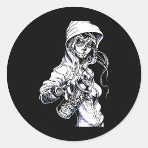 Adesivo Grafite Skeleton Ghetto Girl