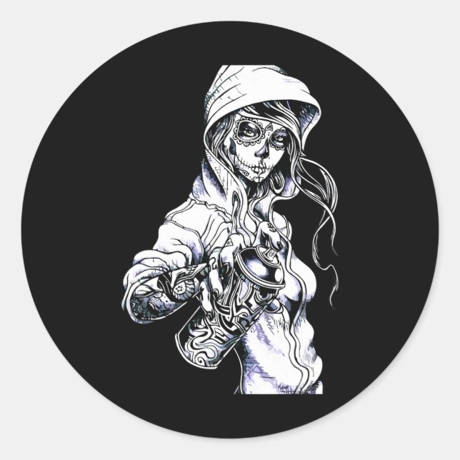 Adesivo Grafite Skeleton Ghetto Girl (Frente)