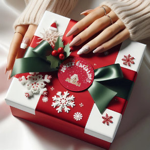 Adesivo Grafite Vermelho Moderno Feliz Natal