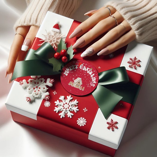 Adesivo Grafite Vermelho Moderno Feliz Natal (Criador carregado)