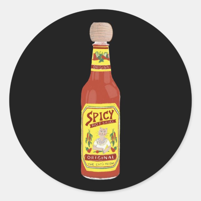 Adesivo Grafo Espicy Cats, ilustração com molho quente pre (Frente)